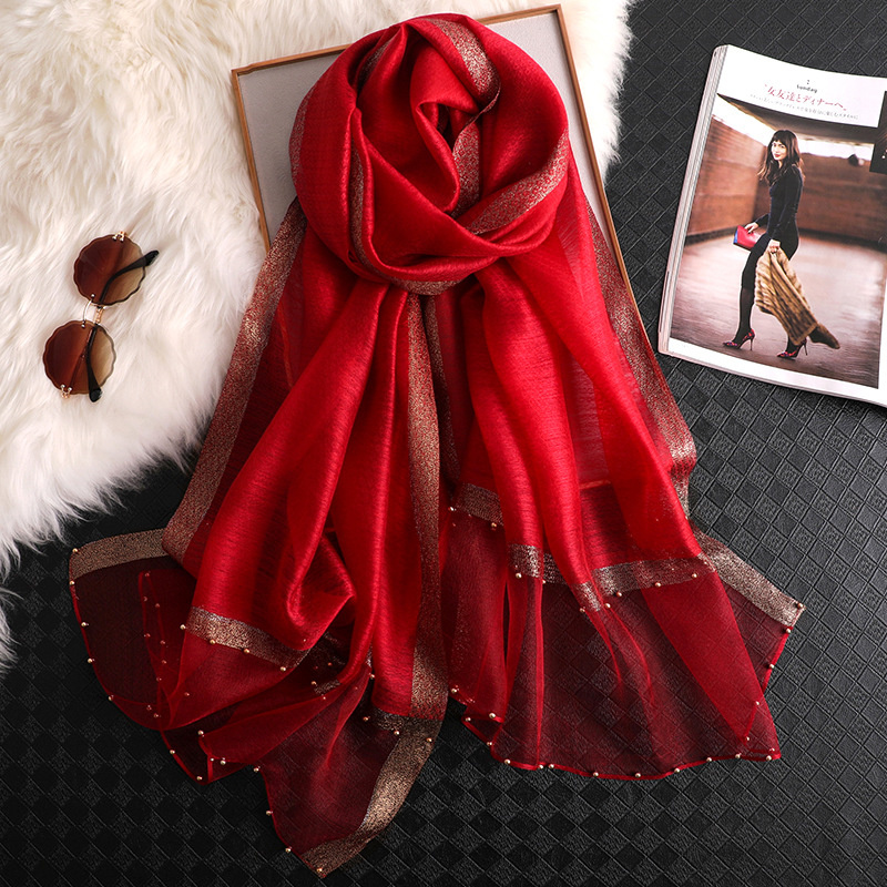 Scarf Silk Square - 2024 Luxury 100% Silk Shawl Scarf