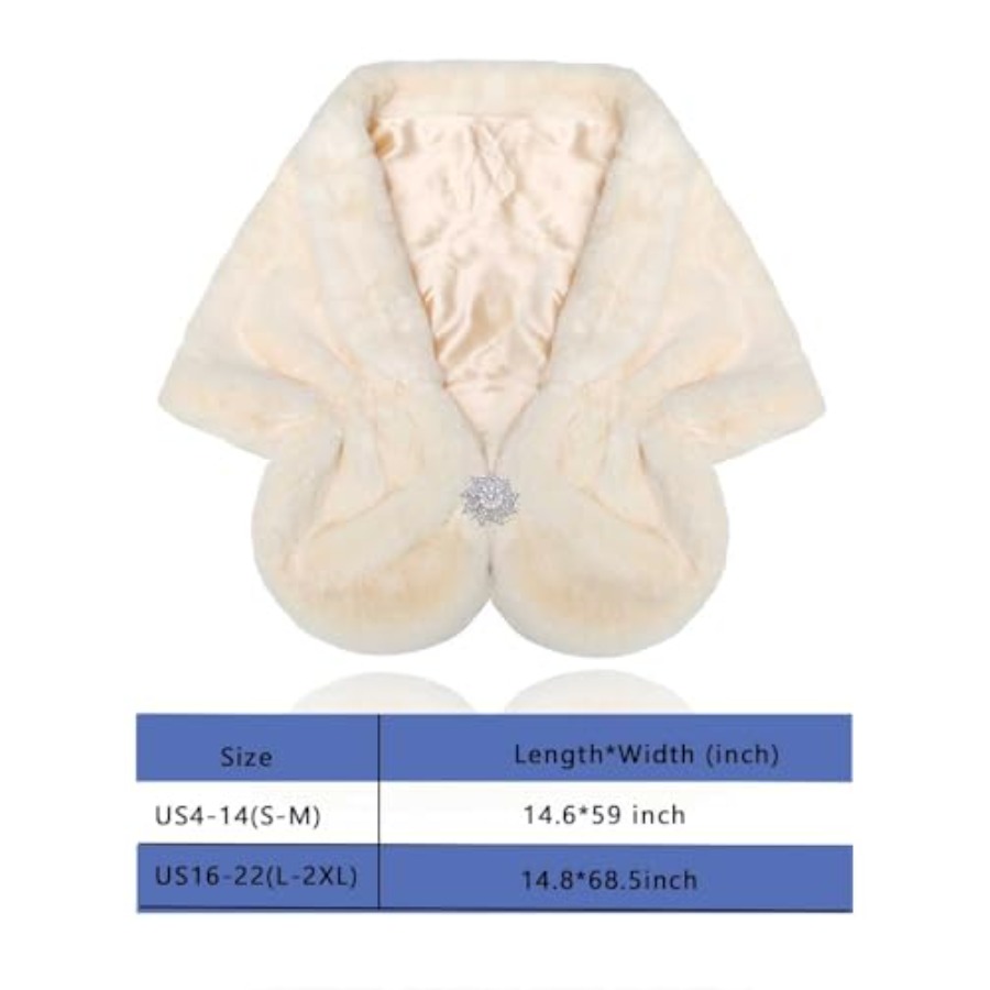 Aukmla Women's Wedding Fur Wra - đánh giá và giá Stole Wedding Shawl