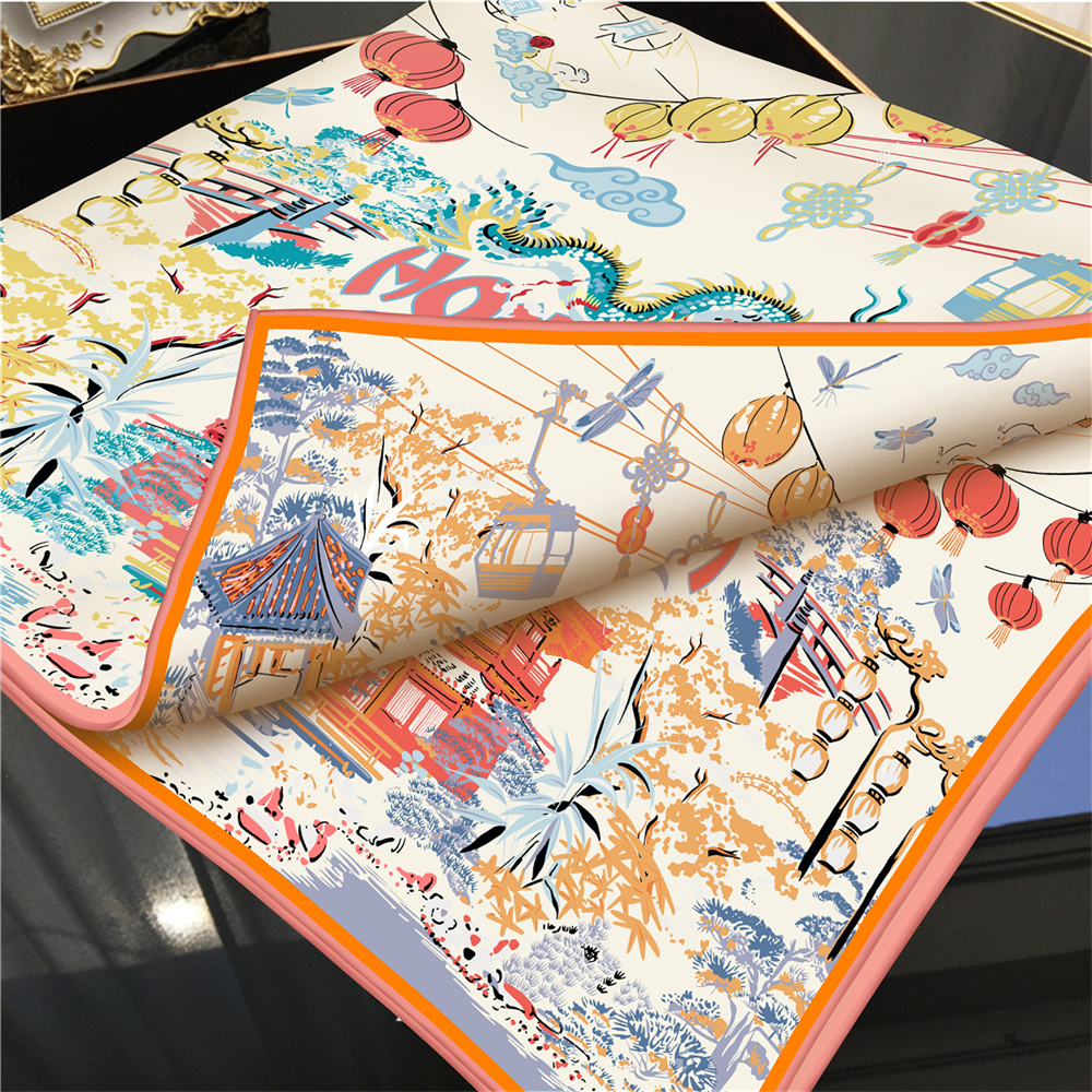 90CMTwill Silk Scarf Women Dou - đánh giá và giá Scarf Silk Square