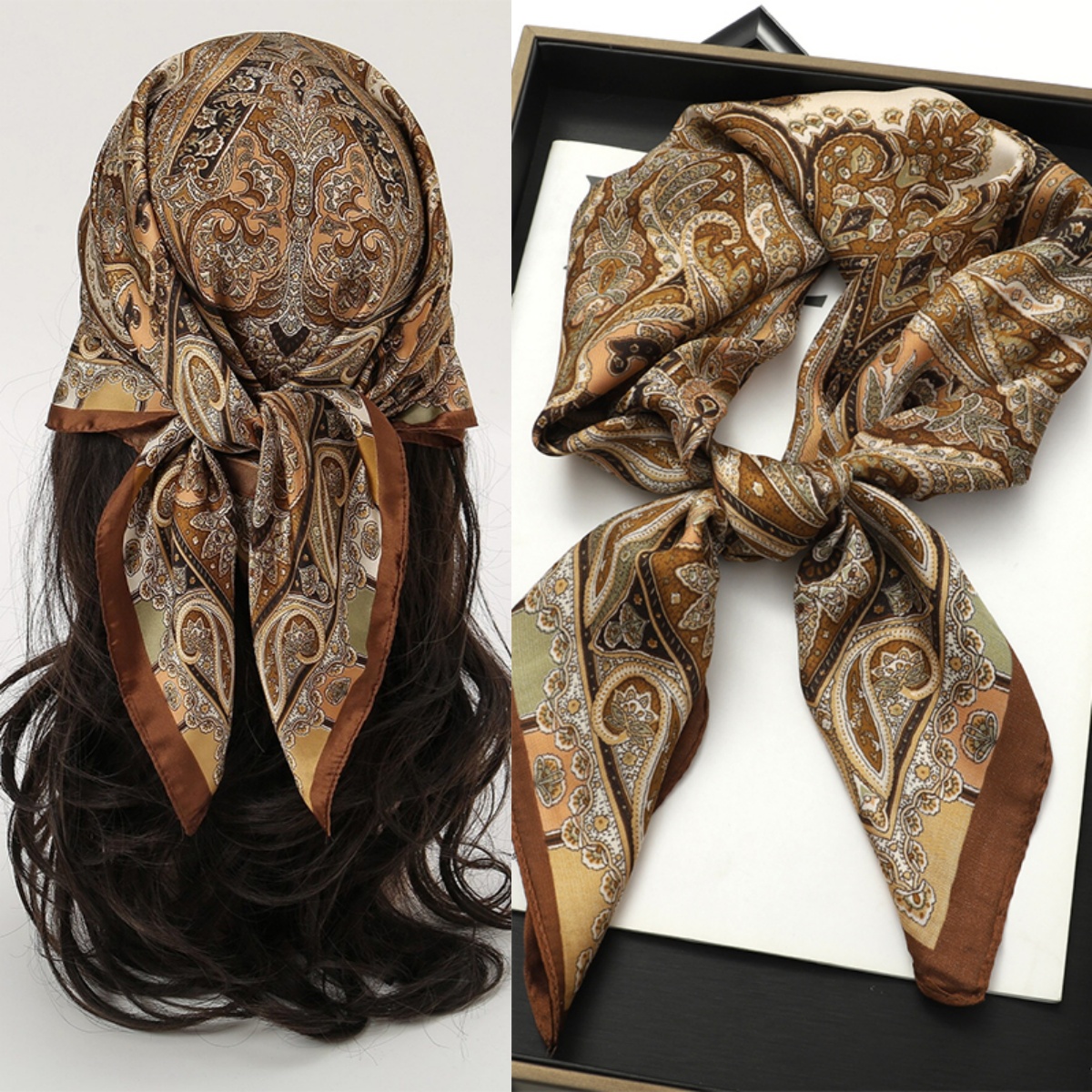 Bohemian Style Print Luxury Br - đánh giá và giá Scarf Silk Square