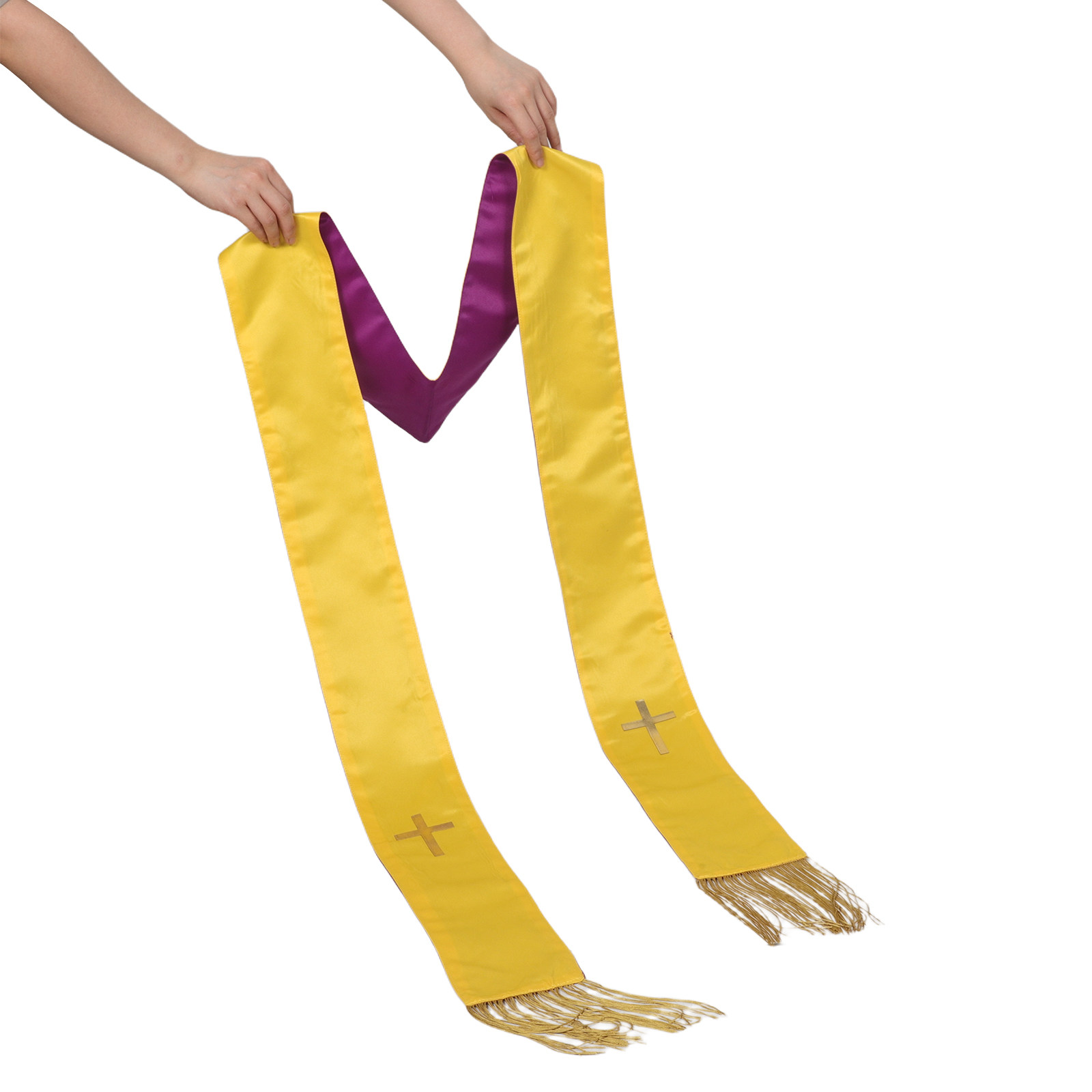 Dual Color Purple Gold Reversi - đánh giá và giá Stole Wedding Shawl