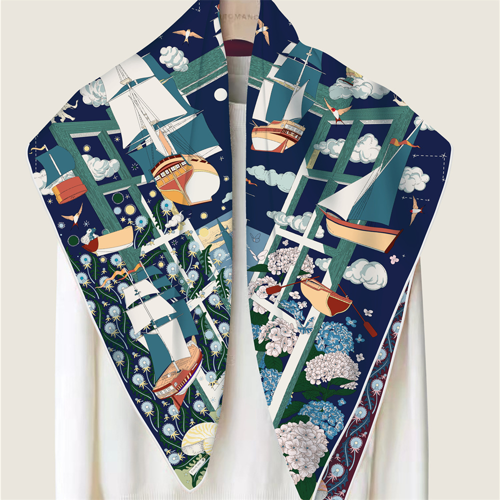 90CM Brand Silk Scarves Wraps  - đánh giá và giá Scarf Silk Square