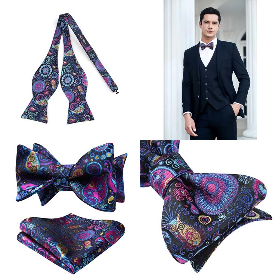 Bow Ties for Men Floral Bowtie - đánh giá và giá Pocket Square Set