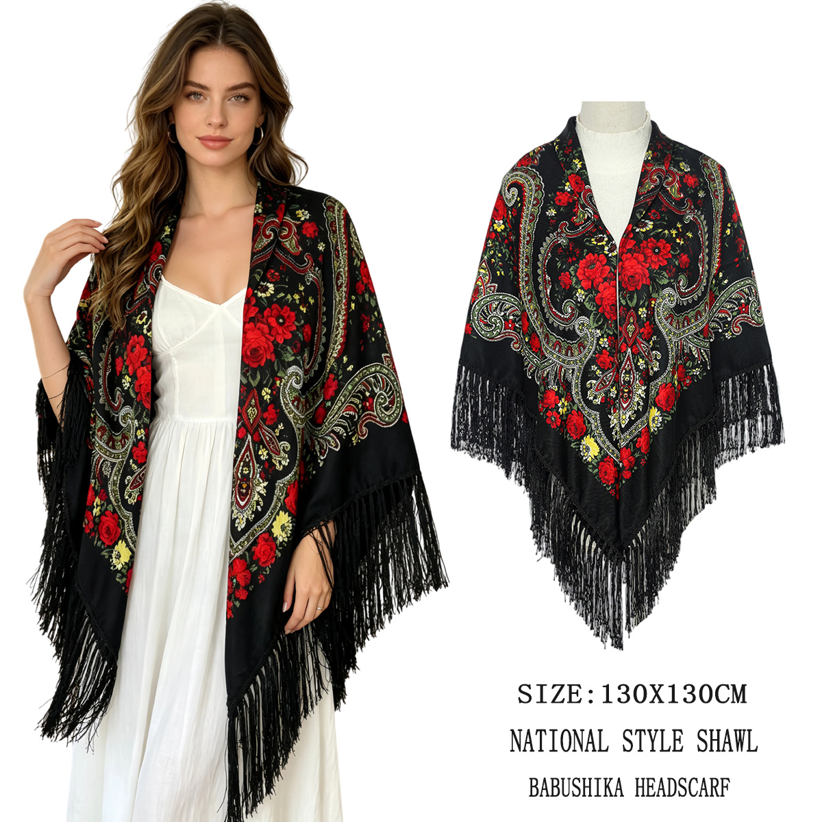 130cm New Russian Square Scarf - đánh giá và giá Woven Scarf Blanket