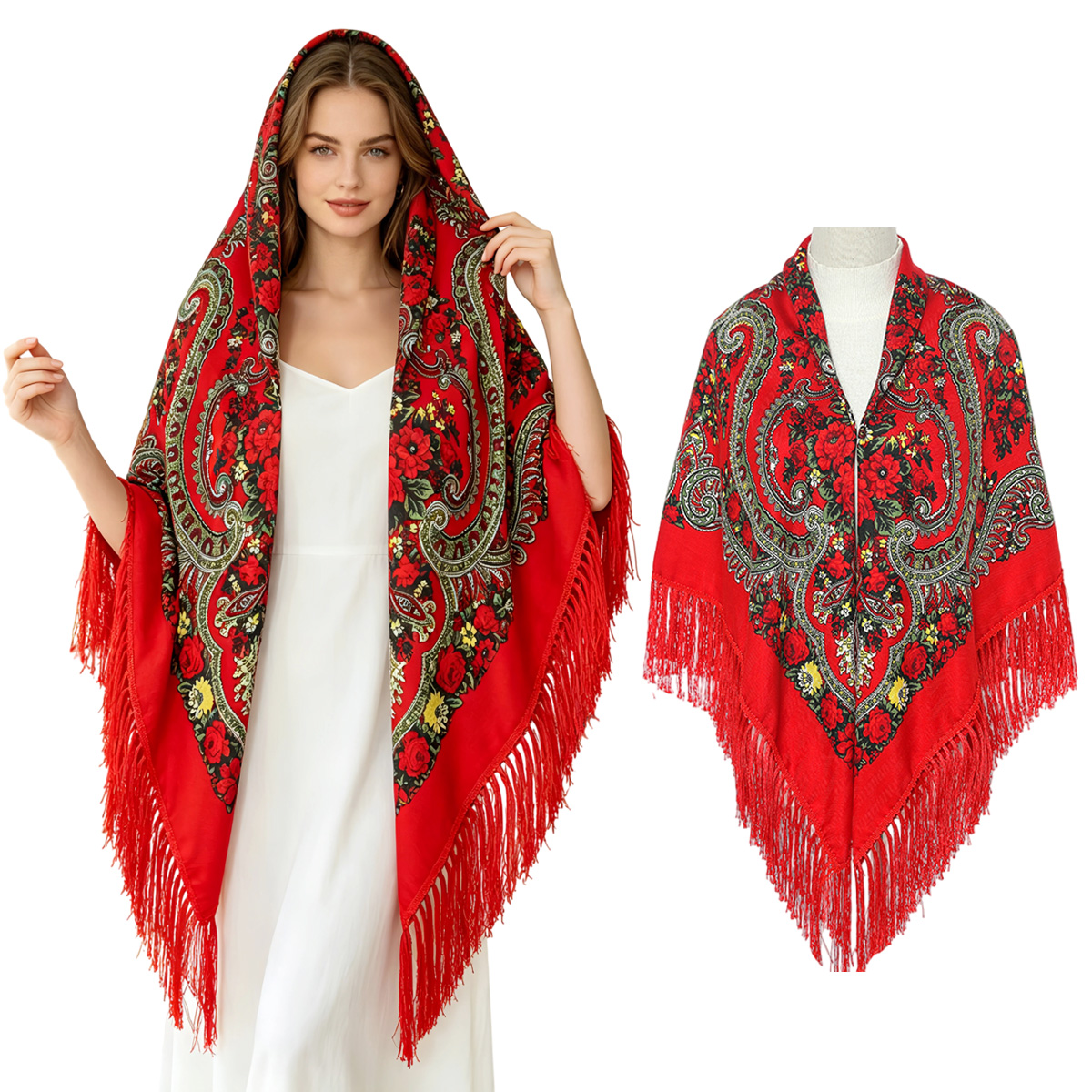 130cm New Russian Square Scarf - đánh giá và giá Woven Scarf Blanket