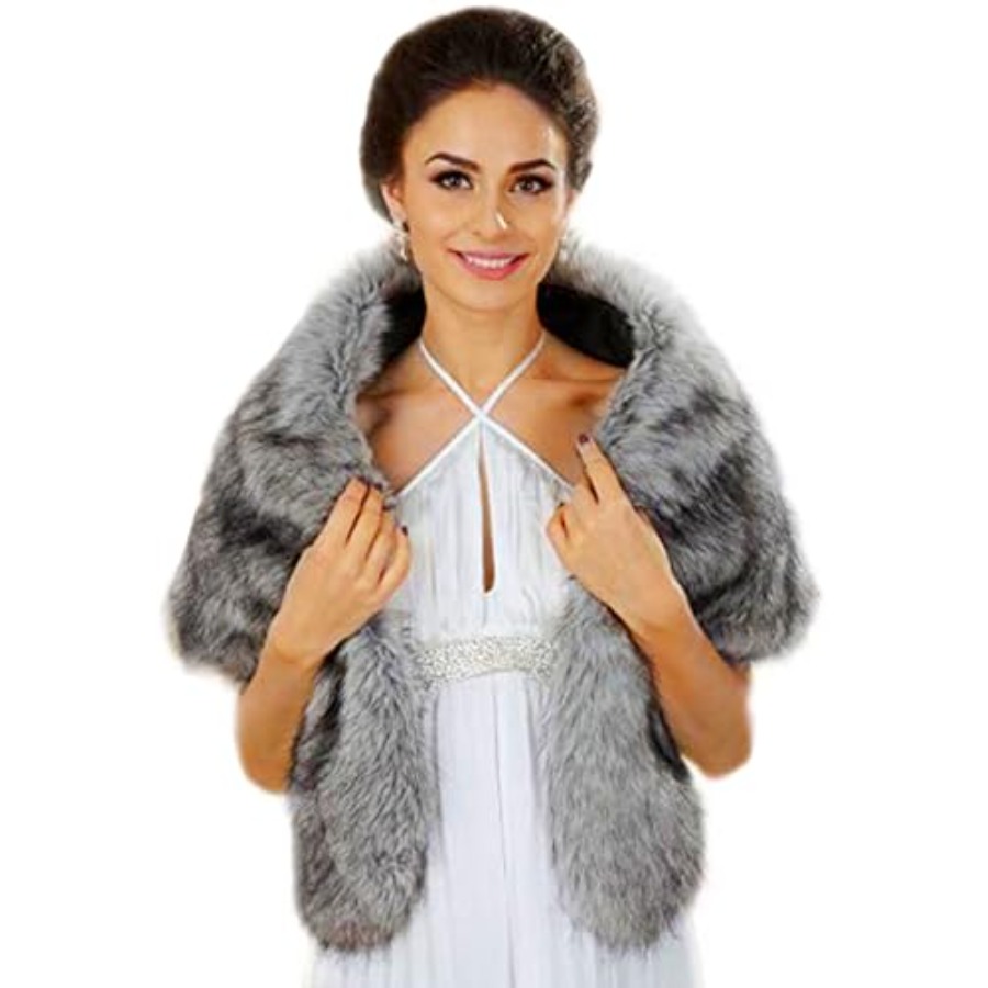Aukmla Women's Wedding Fur Wra - đánh giá và giá Stole Wedding Shawl