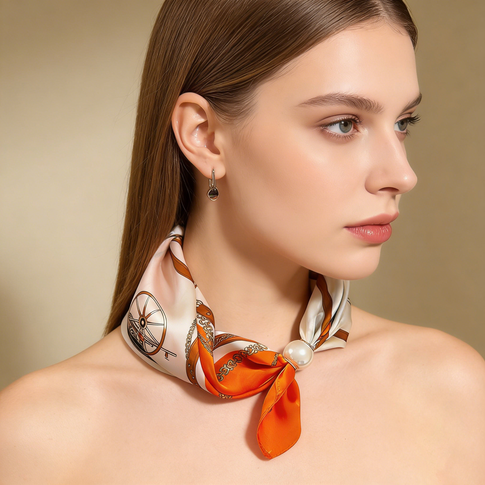 Scarf Chain Silk Lazy Magnetic - đánh giá và giá Ascot Neck Scarf