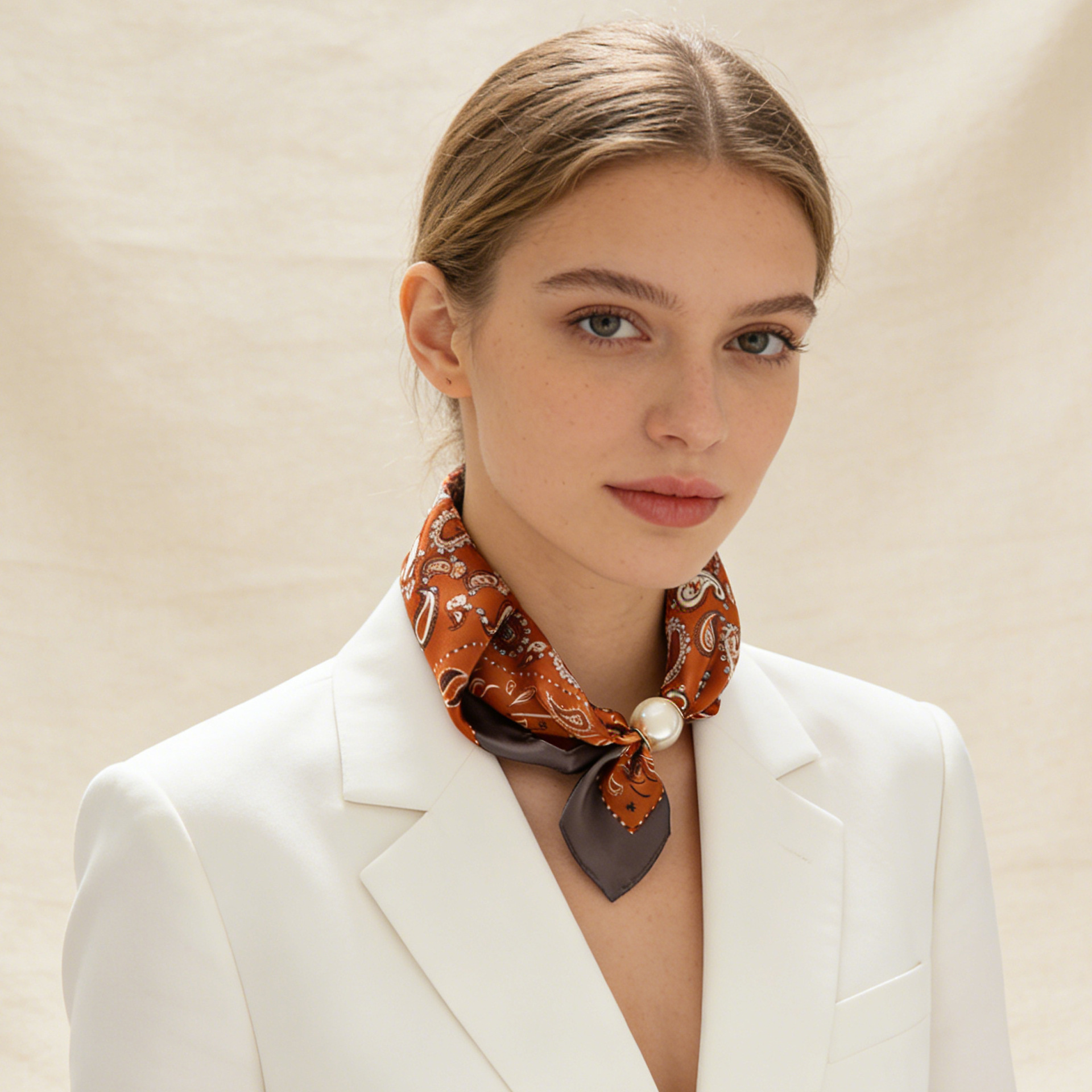 Scarf Chain Silk Lazy Magnetic - đánh giá và giá Ascot Neck Scarf