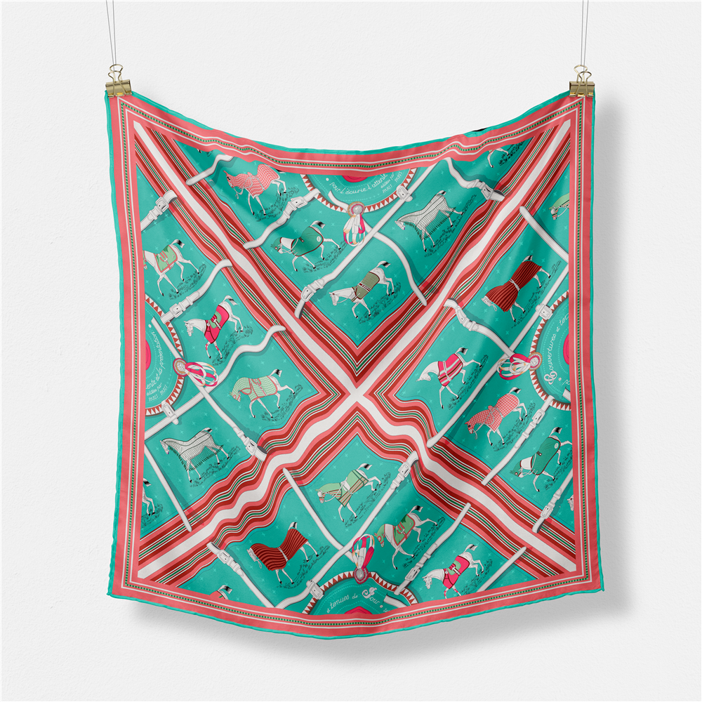 53CM Brand Small Plaid Horse P - đánh giá và giá Scarf Silk Square
