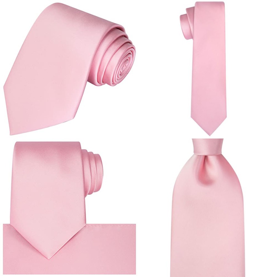 Satin Tie Set Solid Ties Mens  - đánh giá và giá Pocket Square Set