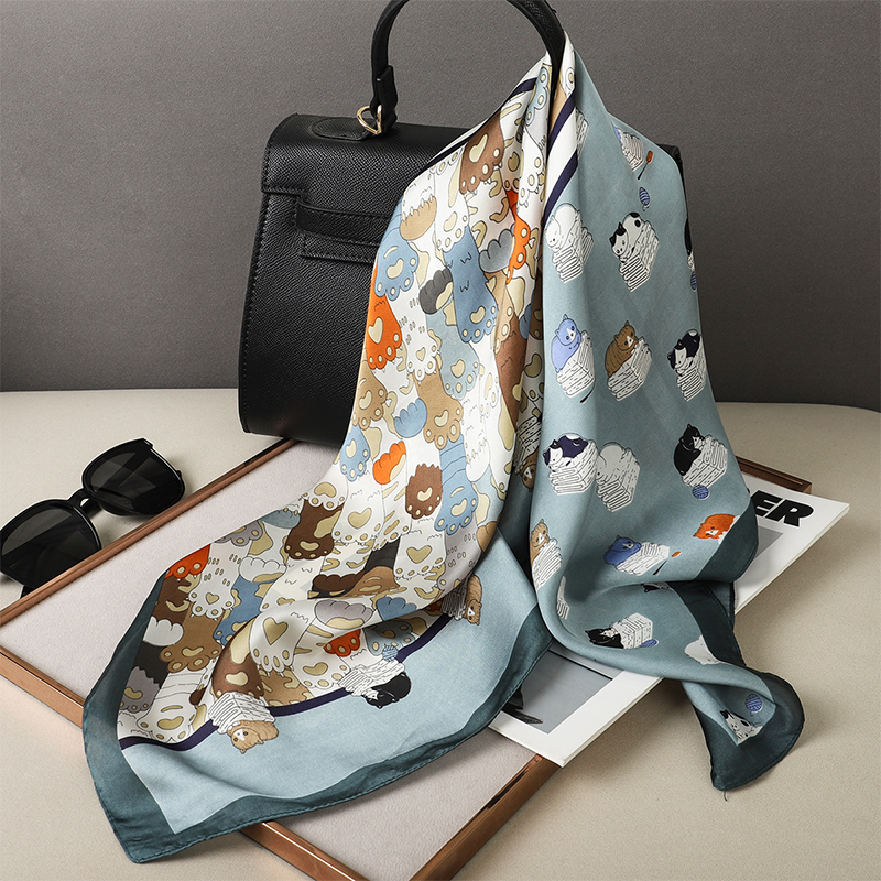 Luxury Silk Shawl Fat Cat Squa - đánh giá và giá Scarf Silk Square