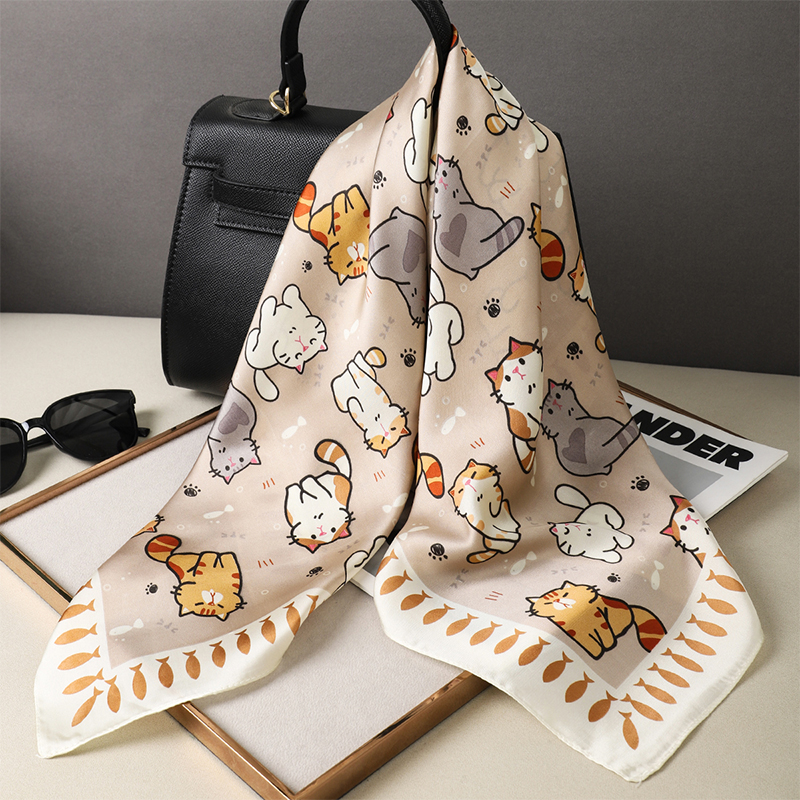 Luxury Silk Shawl Fat Cat Squa - đánh giá và giá Scarf Silk Square