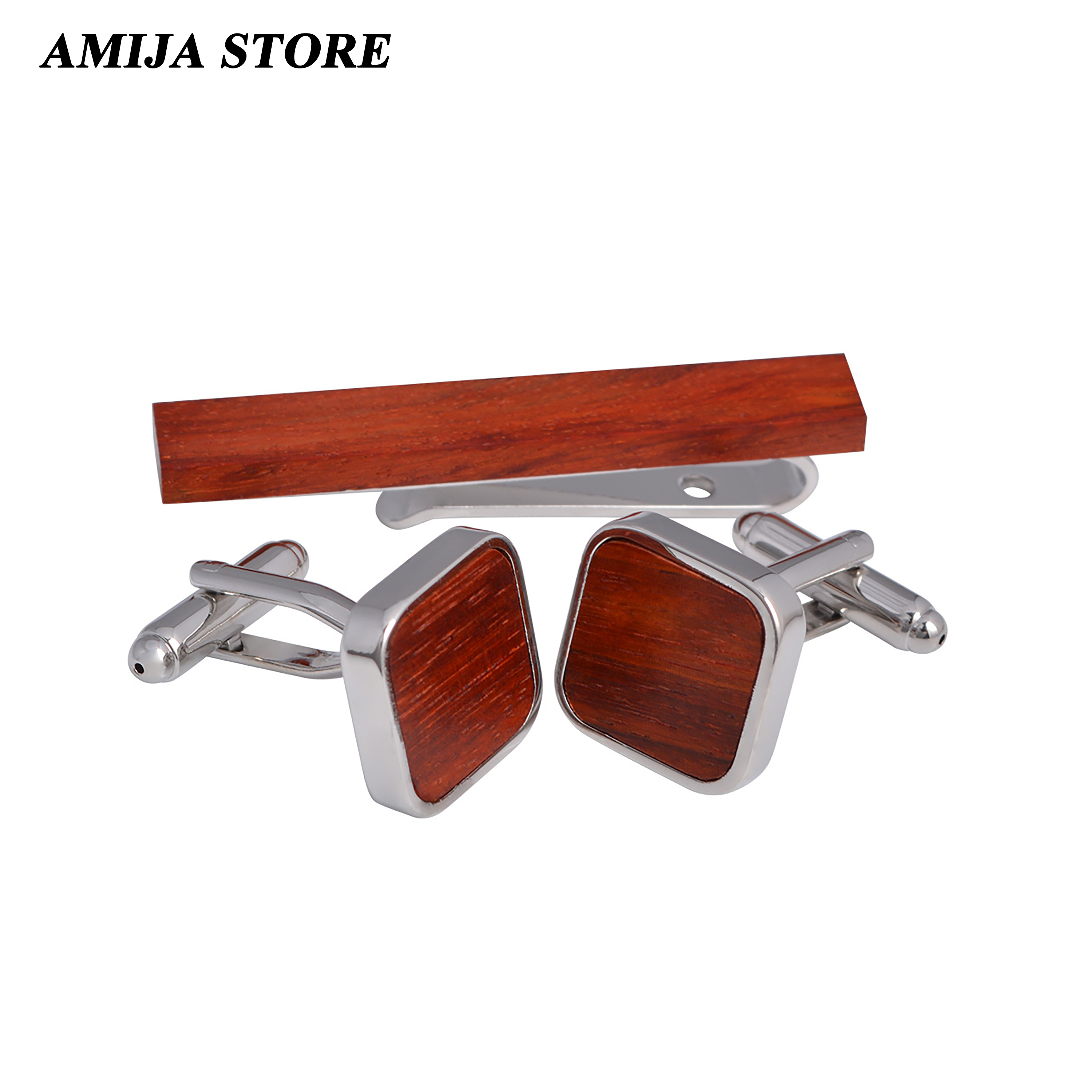 High Quality Wooden Cufflinks  - đánh giá và giá Tie Bar Set Gift