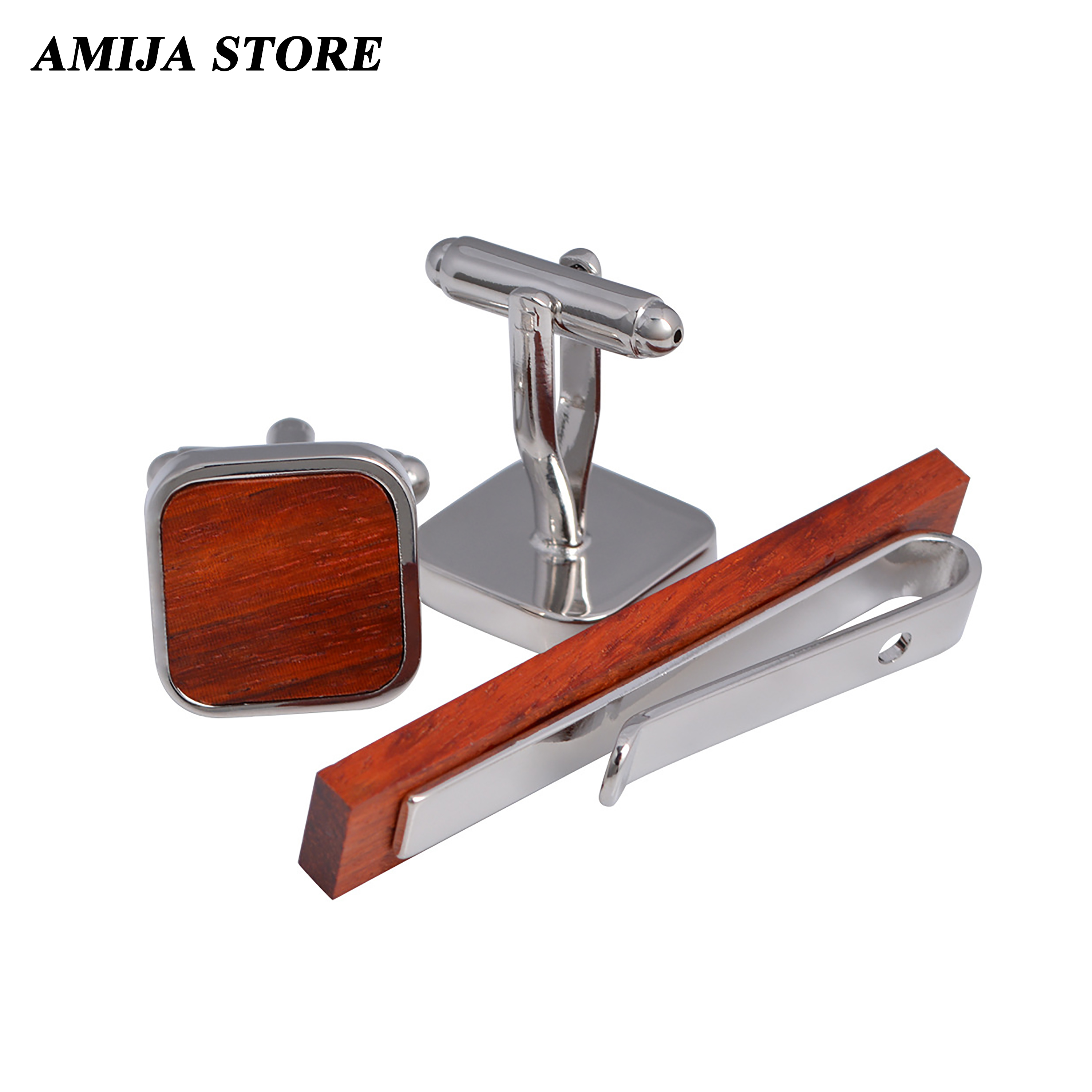 High Quality Wooden Cufflinks  - đánh giá và giá Tie Bar Set Gift