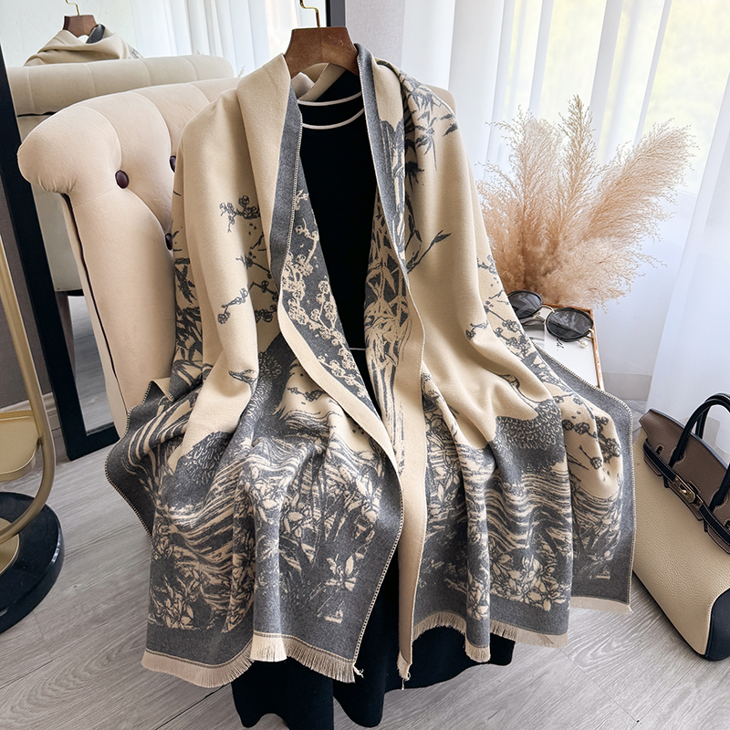 Women Winter Cashmere Scarf Wh - đánh giá và giá Woven Scarf Blanket