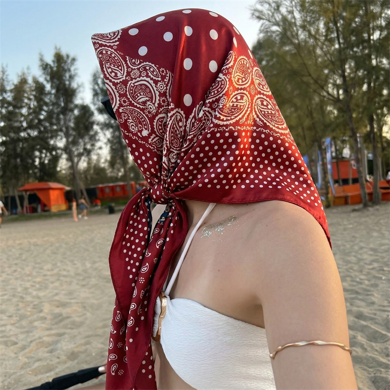 90cm Luxury Brand 2026 Dot Pri - đánh giá và giá Scarf Silk Square