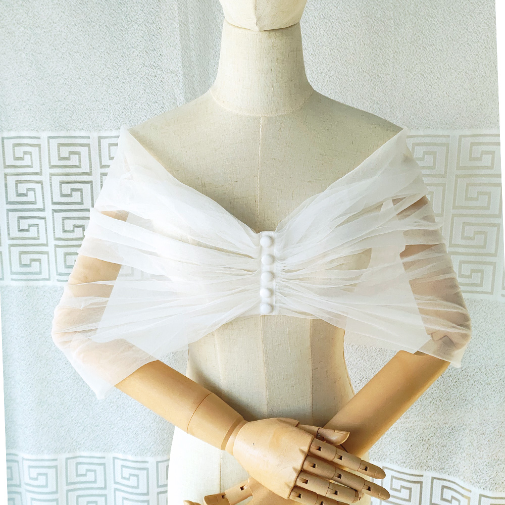 Women Pleated Tulle Sheer Wrap - đánh giá và giá Stole Wedding Shawl