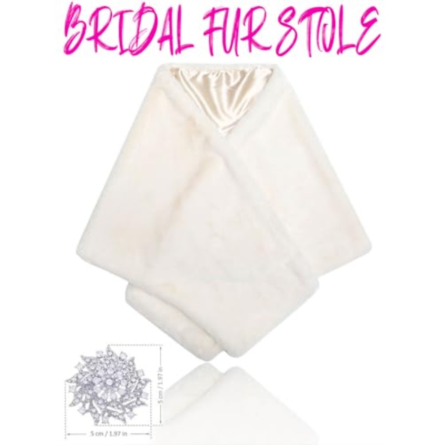 Bride Wedding Faux Fur Shawls  - đánh giá và giá Stole Wedding Shawl