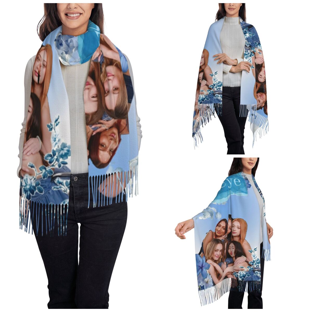 Katseye Kpop Scarf for Women W - đánh giá và giá Pashmina Wrap Large